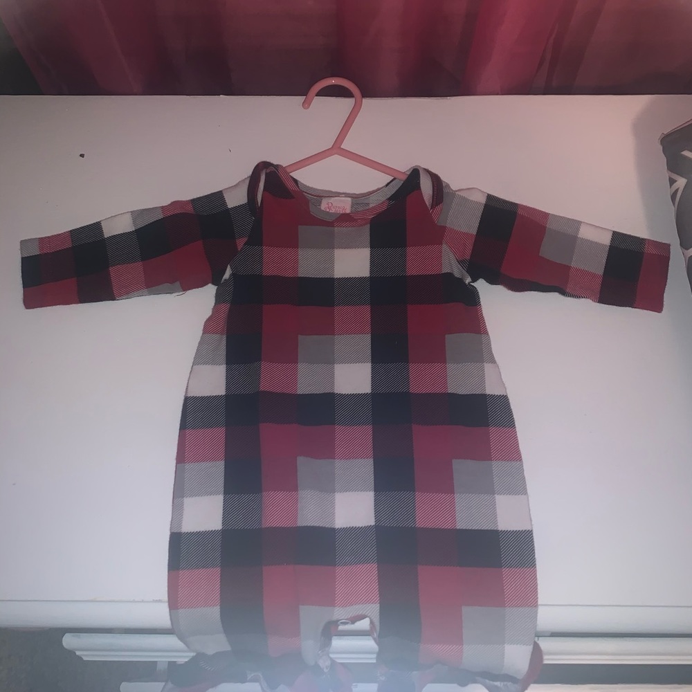 3/6 buffalo plaid romper